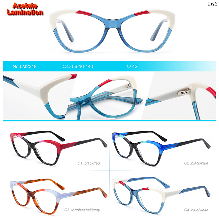 LM2316-24 Acetate Material Optical Glasses Women's Lightweight Clear Glasses (2)