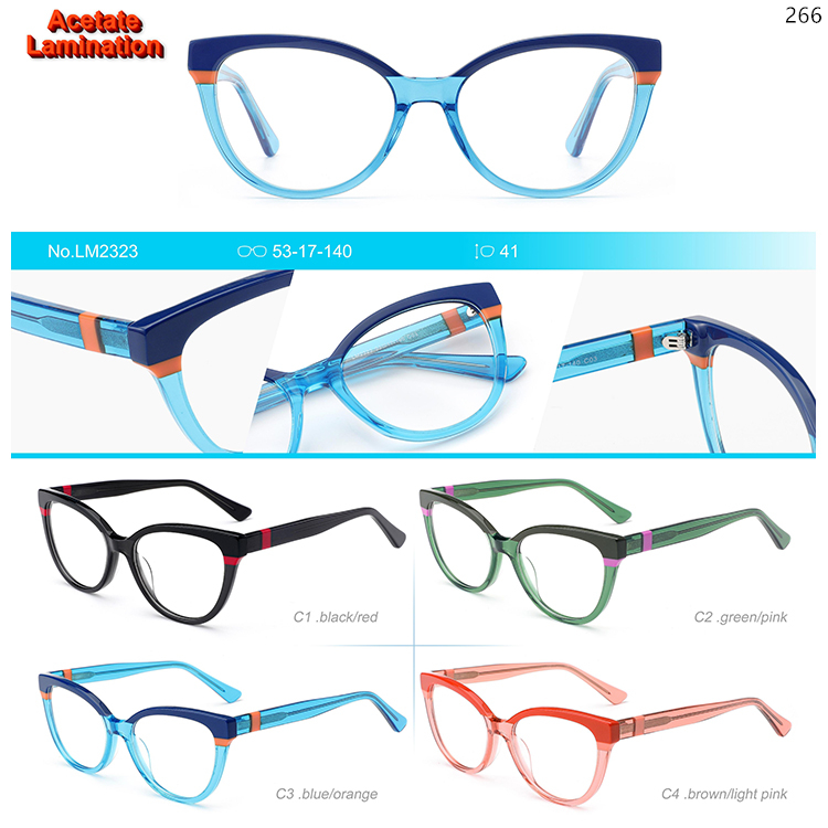 LM2316-24 Acetate Material Optical Glasses Women's Lightweight Clear Glasses (5)