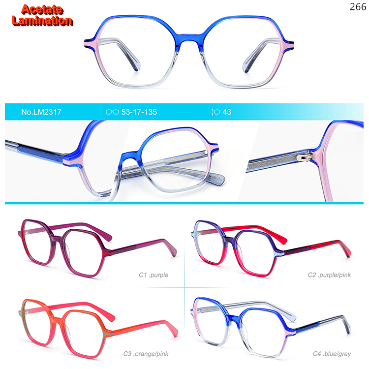 LM2317-25 Madan's Acetate Optical Glasses With Beauty Cataye Frame (1)