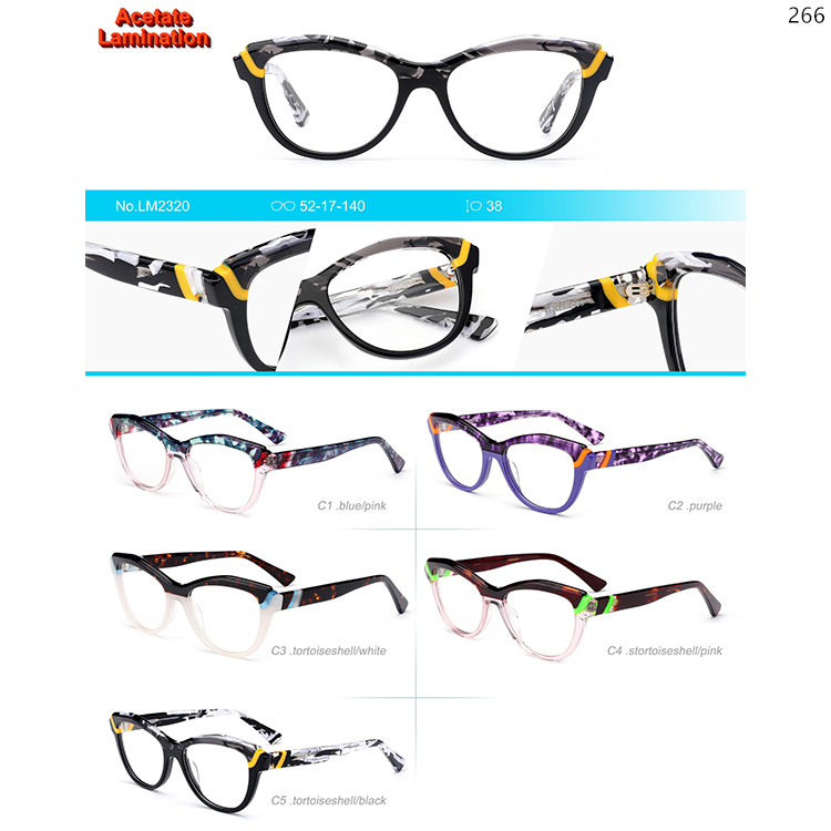 LM2317-25 Madan's Acetate Optical Glasses With Beauty Cataye Frame (2)