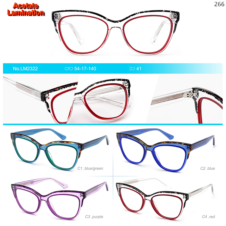LM2317-25 Madan's Acetate Optical Glasses With Beauty Cataye Frame (3)