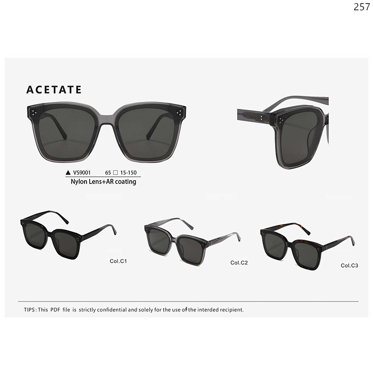 VS9001-AS001 Designer UV400 Sunglasses Sun Glasses Sonnenbrillen mit Logo with Nylon Lens (1)